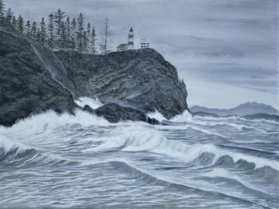 The Splashing Waves on Canvas