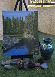Realistic Forest Oil Painting