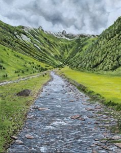 Canvas Print of Val Vigezzo Scenic Sweeping Mountain painting