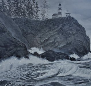 Canvas Print of Splashing Waves oil painting on Canvas