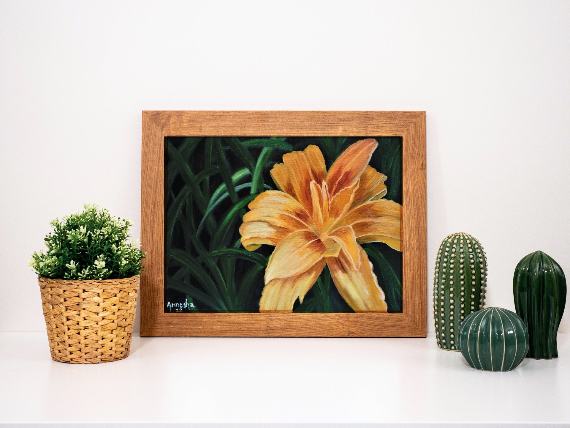 Orange Daylily Wildflower Hand-painted on Canvas - Original Oil ...