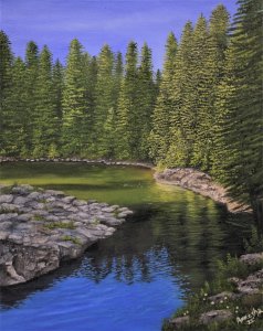 Realistic Forest Oil Painting