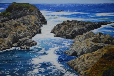 Canvas Prints of the Original The Rocky California Beach