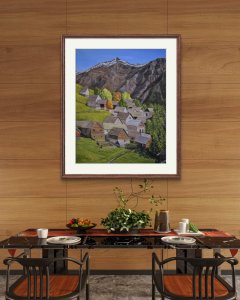 Dagro Village Fall Cityscape on Canvas