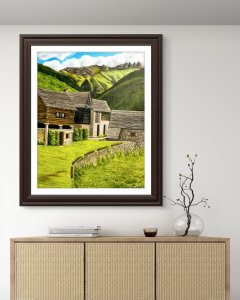 Switzerland Alpine Village Oil Painting